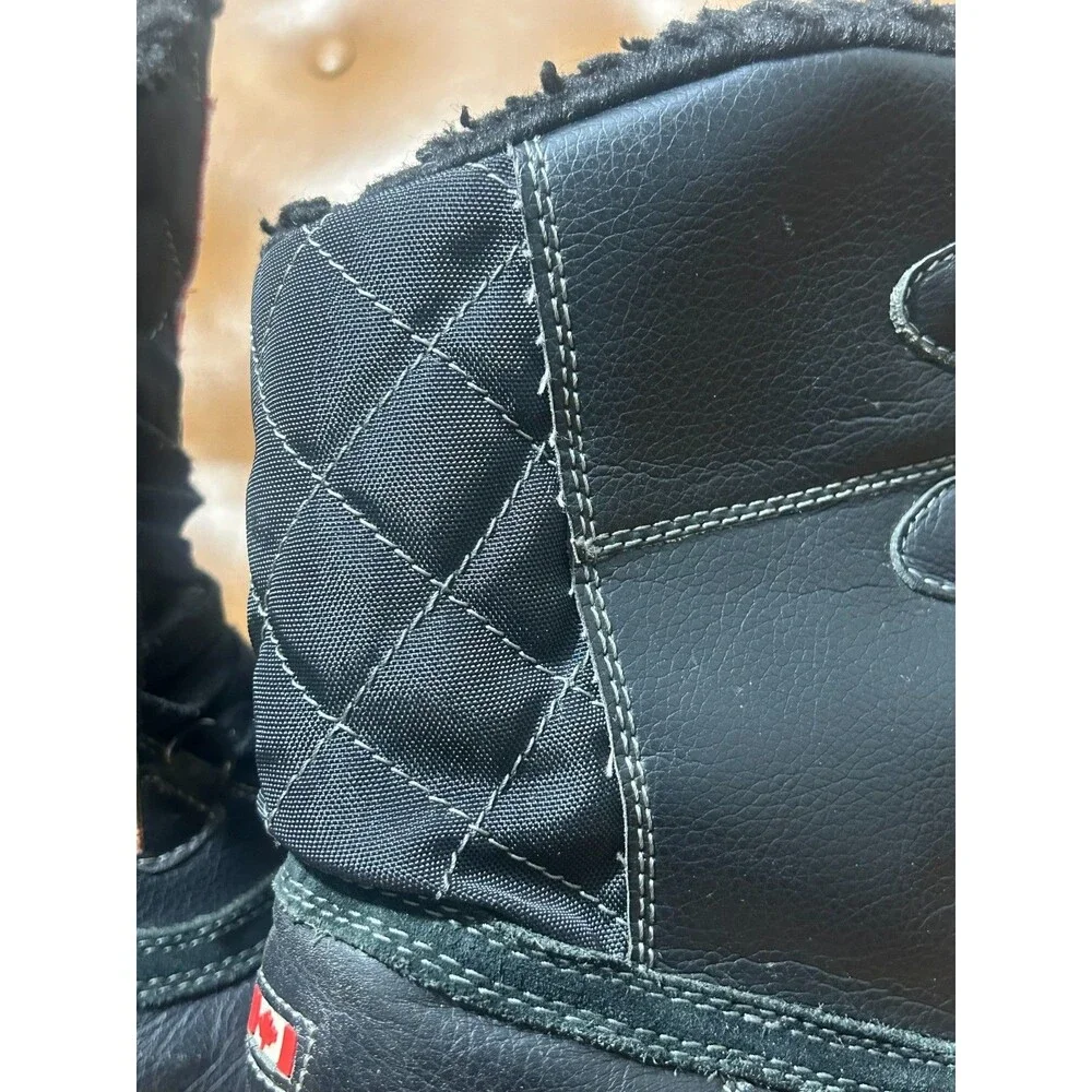Pajar Canada Snow Boots Mens US 11-11.5 Black Leather Moose Grip Low Waterproof‎